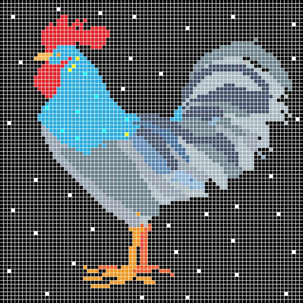 Mosaico gallo azul —  Fotos de Stock