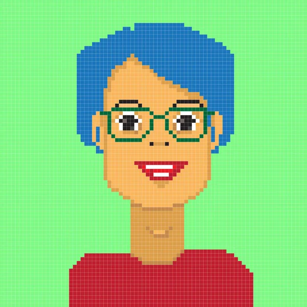 Pixel girl avatar — Stockfoto