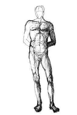 bir adamın kalem kroki