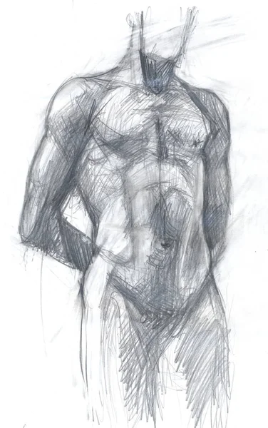 Homme torse dessin — Photo