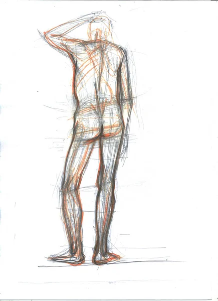 Back expressionist sketch — Stock Photo, Image