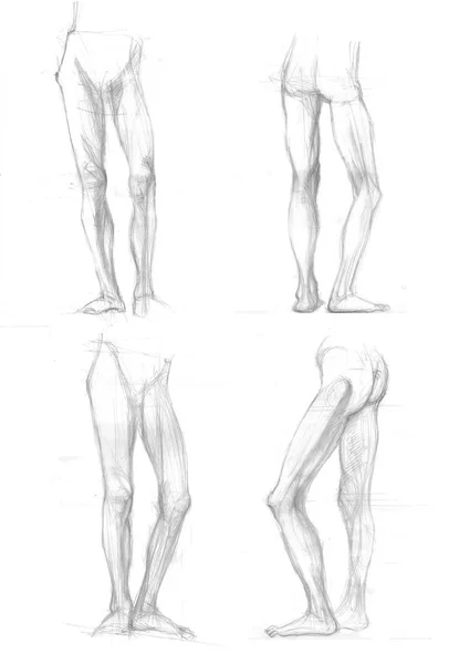 Jambes positions croquis — Photo