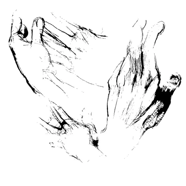 Mãos esboços composição — Fotografia de Stock