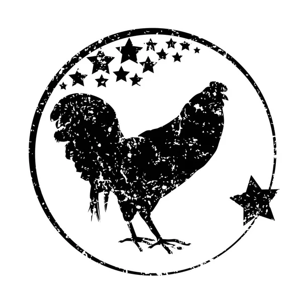 Black rooster stamp — Stock Photo, Image