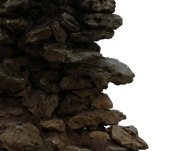 Большой камень на изолированном белом фоне — стоковое фото