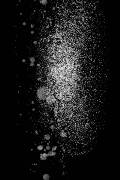 在黑色背景上抽象的球状粒子 — 图库照片