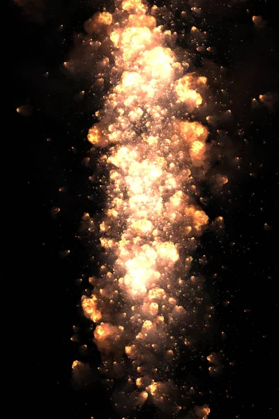 Wybuch Kuli Ognia Izolowany Czarnym Tle — Zdjęcie stockowe
