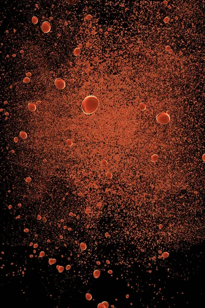 3D抽象的な赤血球のイラスト 科学的または医学的または微生物学 科学的背景 — ストック写真