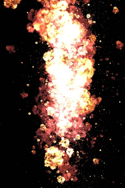 Wybuch Kuli Ognia Izolowany Czarnym Tle — Zdjęcie stockowe