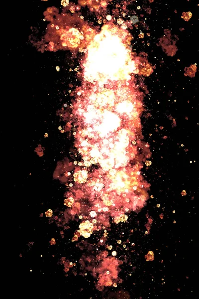 黒い背景に孤立した火球爆発 — ストック写真