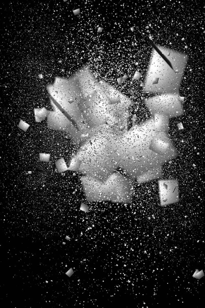 Rendu Nombreux Cubes Dans Espace Les Cubes Dispersent Après Explosion — Photo