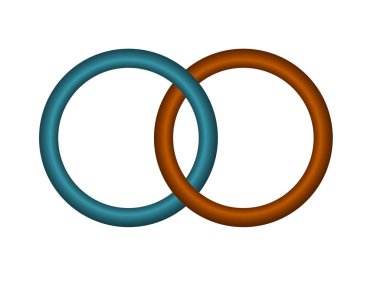 Interlocking circles, rings contour. Circles, rings concept icon isolated on white background clipart