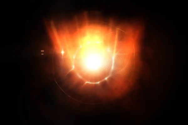 明亮的红星抽象宇宙能量霓虹灯背景 — 图库照片