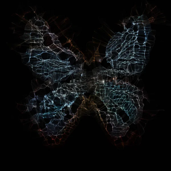 Abstrakter Schmetterling Aus Teilchen Digitale Fantasie Schmetterling Illustration — Stockfoto