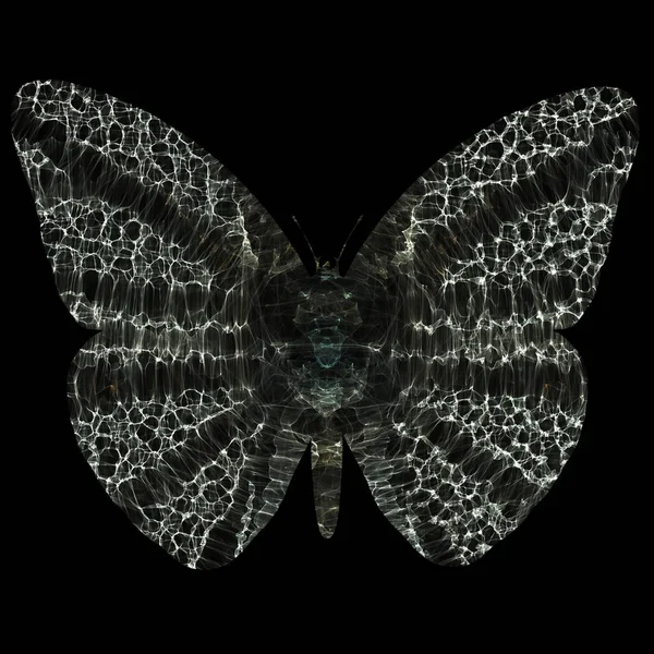 粒子で作られた抽象蝶 デジタルファンタジー蝶イラスト — ストック写真