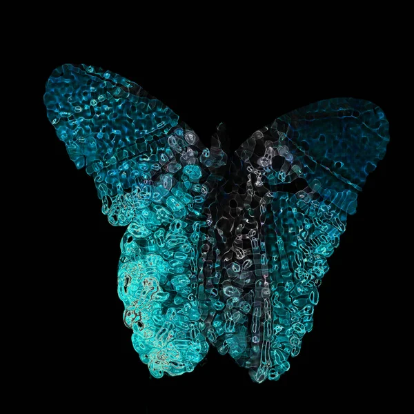 Abstraktní Motýl Částic Digitální Fantasy Motýlí Ilustrace — Stock fotografie