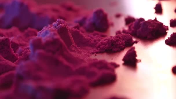 Close Coloured Sand Purple Sand Scifi Sand Landscape — Stock Video