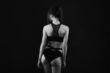 güzel bir kadın siyah Bikini 