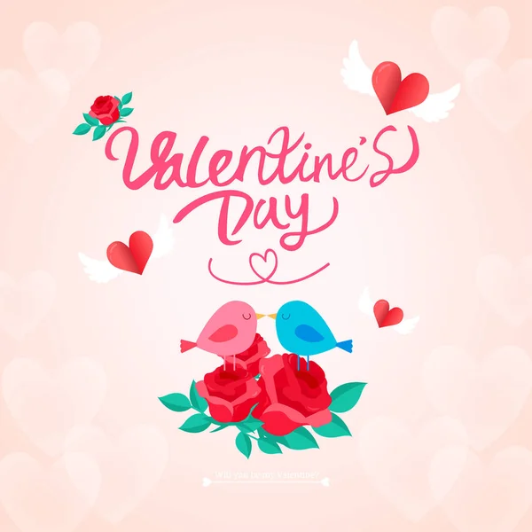 Aftelkalender voor Valentijnsdag, zul je mijn Valentijn — Stockvector