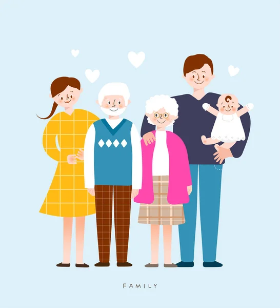 Família feliz, ilustração vetorial — Vetor de Stock