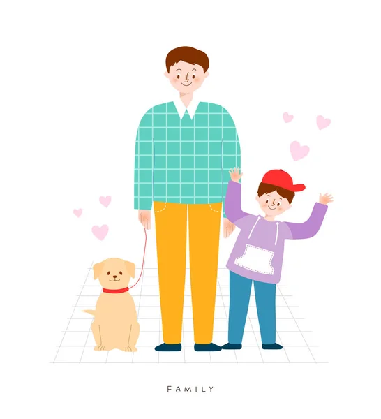 Familia feliz, ilustración vectorial — Vector de stock