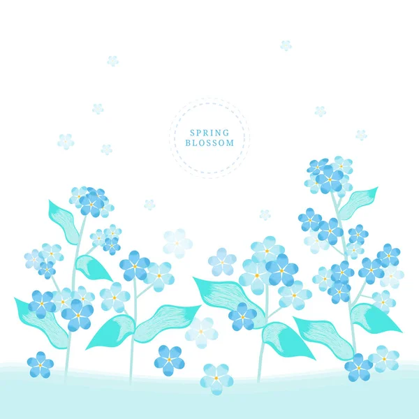 Spring blossom, Flower illustration, frame — Stock Vector