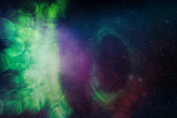 Beautiful Abstract Circle Shine Particle Nebula Dust Infinite Space Background — Stock Photo, Image