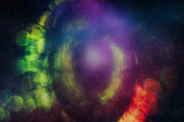 Красивый Абстрактный Круг Блеска Пылью Туманности Частиц Бесконечном Космическом Фоне — стоковое фото