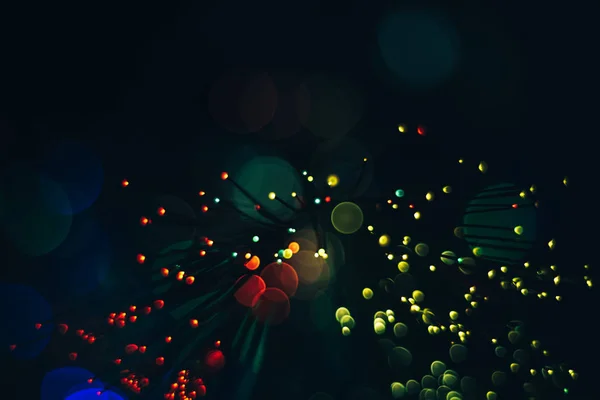 Beautiful Multi Colored Abstract Optical Light Bokeh Dark Background — Stock Photo, Image