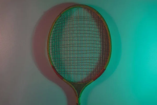 Vackra Vintage Tennisracketar Färgen Ljus Bakgrund Banner Konsistens Ovanifrån — Stockfoto