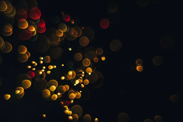 Bella Magia Oro Rosso Bokeh Sfondo Nel Buio — Foto Stock