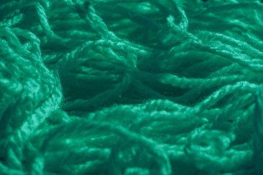 Aqua Menthe Güzel Pamuk ipliği arkaplan dokusunu kapatın. Makro fotoğrafçılık görünümü.