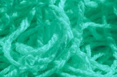 Aqua Menthe Güzel Pamuk ipliği arkaplan dokusunu kapatın. Makro fotoğrafçılık görünümü.