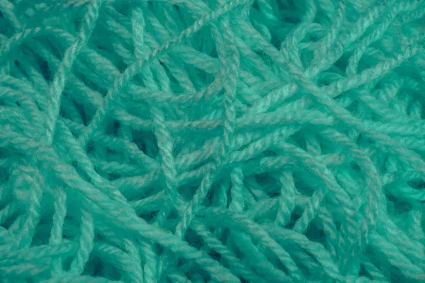Närbild Aqua Menthe Beautiful Cotton Thread Bakgrund Konsistens — Stockfoto