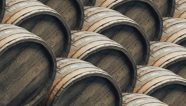Beautiful Wooden Barrels Pattern Background Design — Stock Photo, Image