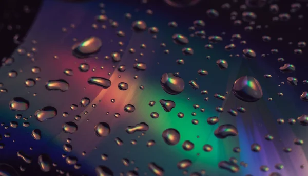 Close Bela Gota Água Colorida Abstrato Multi Efeito Holográfico Padrão — Fotografia de Stock