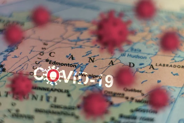 Covid Outbreak New Coronavirus 2019 Ncov Virus Map Canada Covid — Stock Photo, Image