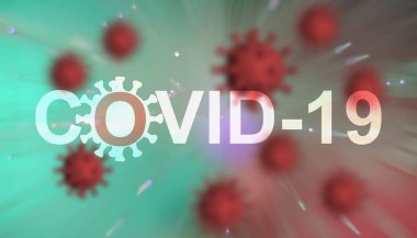 Covid-19 salgını ya da yeni Coronavirus, 2019-NCoV, güzel bir soyut arkaplan virüsü. Covid 19-NCP virüsü: bulaşıcı hastalık yayma ve yayılma. Salgın ve viral salgın.