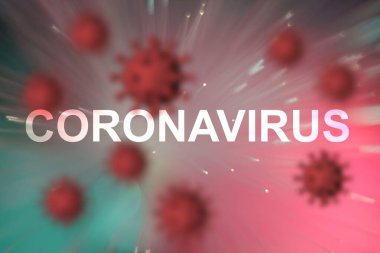 Covid-19 salgını ya da yeni Coronavirus, 2019-NCoV, güzel soyut renkli bir arka planda virüs. Covid 19-NCP virüsü: bulaşıcı hastalık yayma ve yayılma. Salgın ve viral salgın.