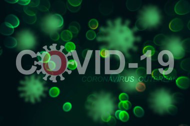Covid-19 salgını ya da yeni Coronavirus, 2019-NCoV, güzel bir soyut yeşil arka plan virüsü. Covid 19-NCP virüsü: bulaşıcı hastalık yayma ve yayılma. Salgın ve viral salgın.