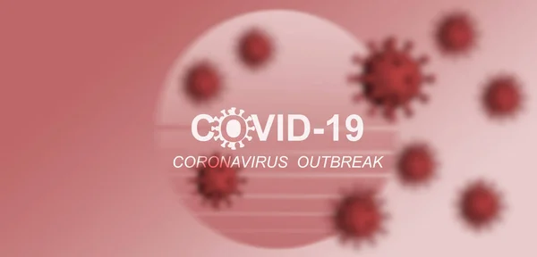 Covid Járvány Vagy Coronavirus 2019 Ncov Vírus Gyönyörű Vörös Absztrakt — Stock Fotó