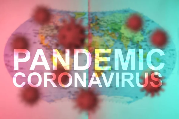 Vacker Suddig Bakgrundskarta Begreppet Resor Coronavirus Epidemi Ord Covid Pandemic — Stockfoto