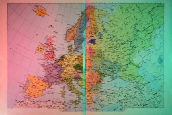 Piękne Zamazane Tło Europa Mapa Pojęcie Podróży — Zdjęcie stockowe