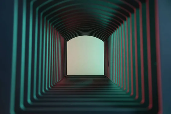 Piękny Abstrakcyjny Szary Tunel Kolorowym Światłem Białym Blasku Tle — Zdjęcie stockowe