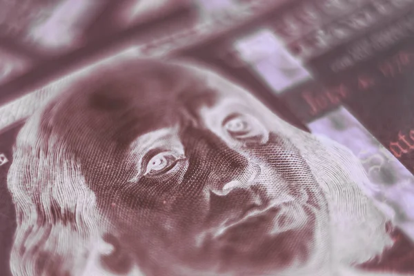 Close Franklin Face One Hundred Dollar American Dollars Cash Money — Photo