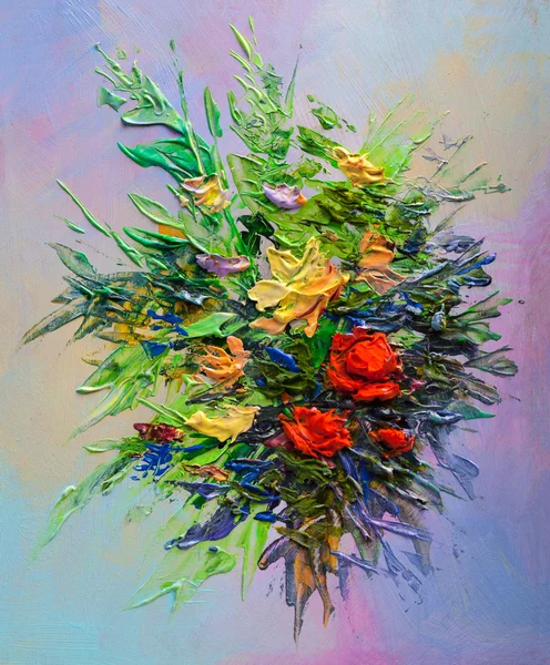 Олійного живопису квіти — стокове фото