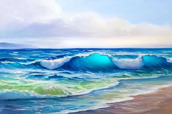 Painting seascape.sea wave — Stock Photo, Image