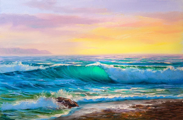 Målning seascape.sea wave — Stockfoto