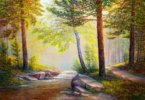 Oil painting landscape — Stock Photo, Image