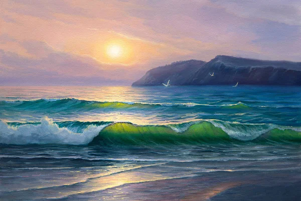 海の風景画。海の波. — ストック写真
